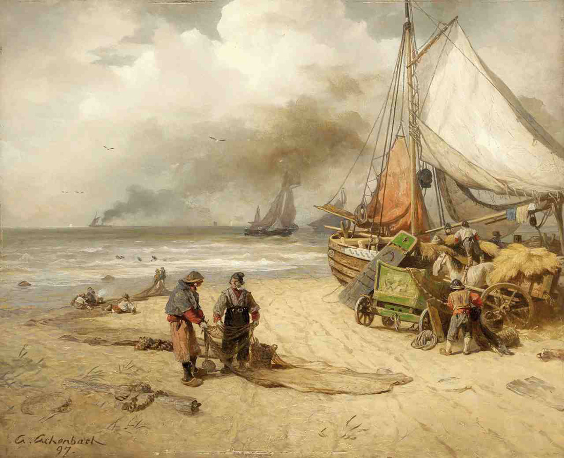 fisher at the beach